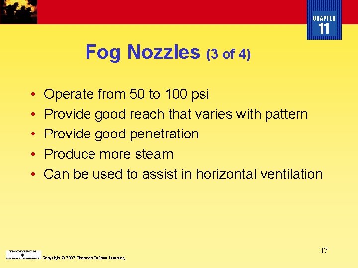 CHAPTER 11 Fog Nozzles (3 of 4) • • • Operate from 50 to