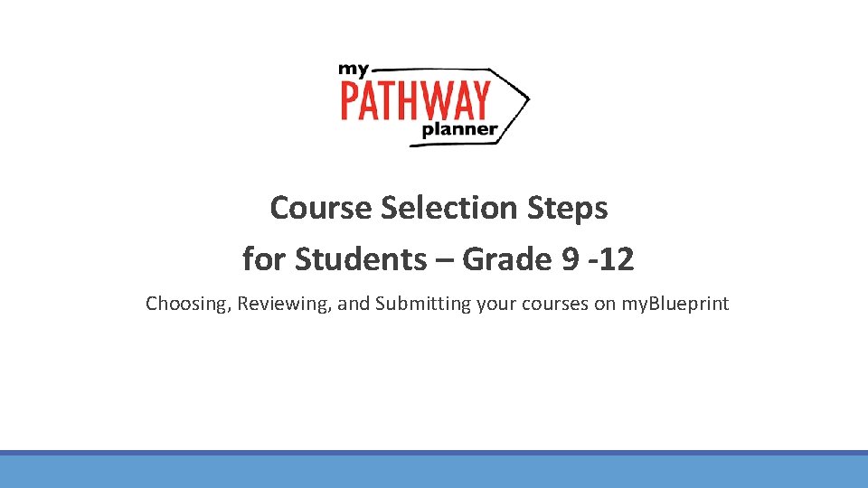  Course Selection Steps for Students – Grade 9 -12 Choosing, Reviewing, and Submitting