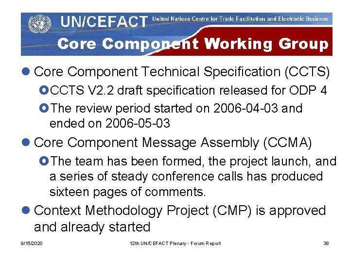 Core Component Working Group l Core Component Technical Specification (CCTS) £CCTS V 2. 2