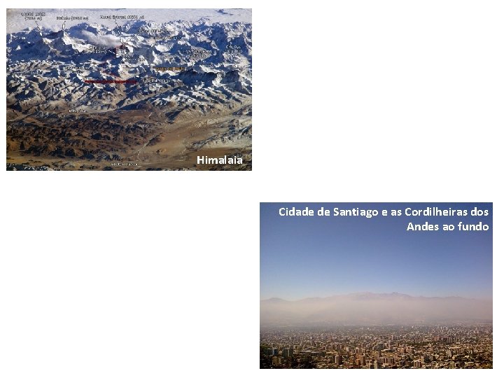 Himalaia Cidade de Santiago e as Cordilheiras dos Andes ao fundo 