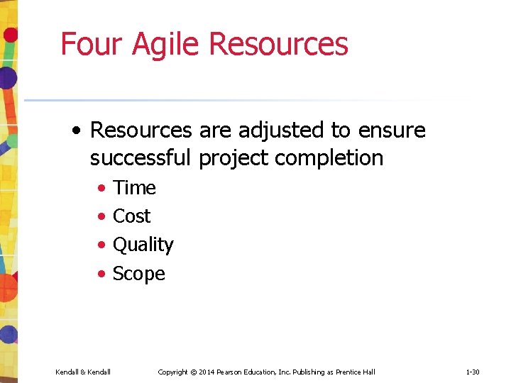 Four Agile Resources • Resources are adjusted to ensure successful project completion • •