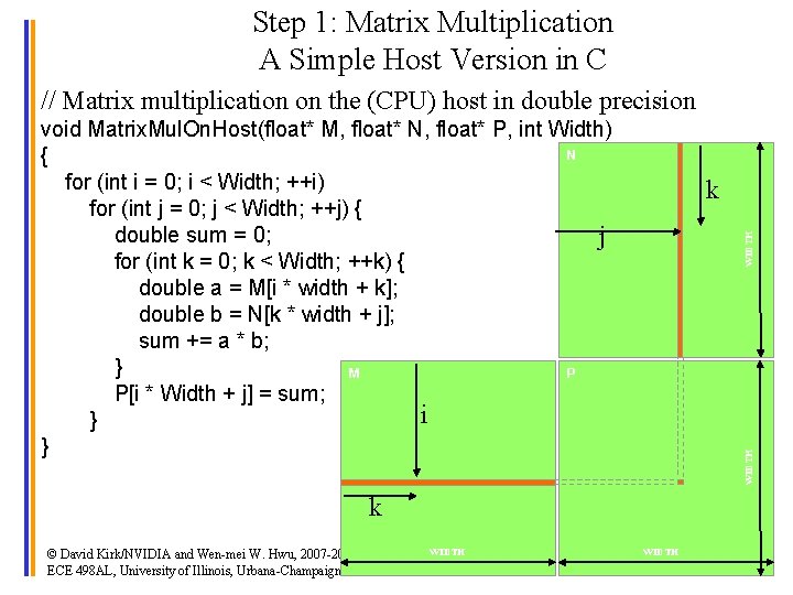 Step 1: Matrix Multiplication A Simple Host Version in C // Matrix multiplication on