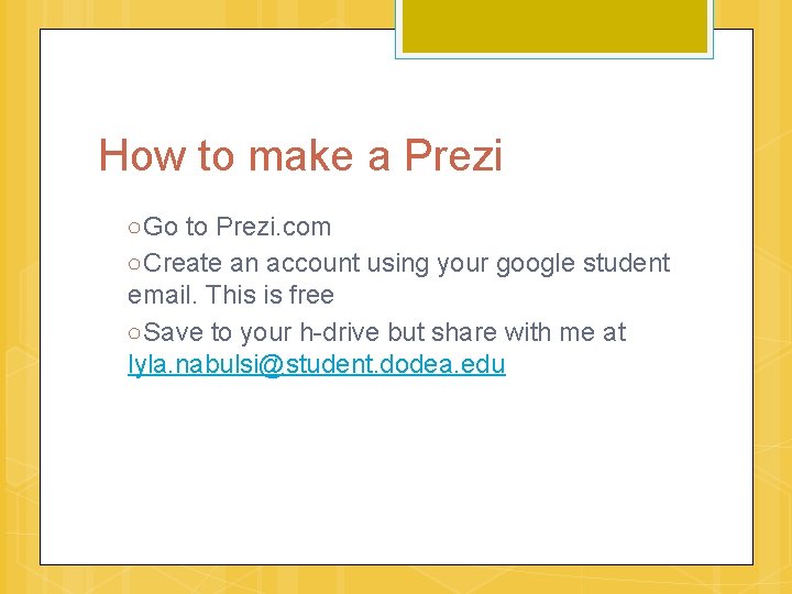 How to make a Prezi ○Go to Prezi. com ○Create an account using your