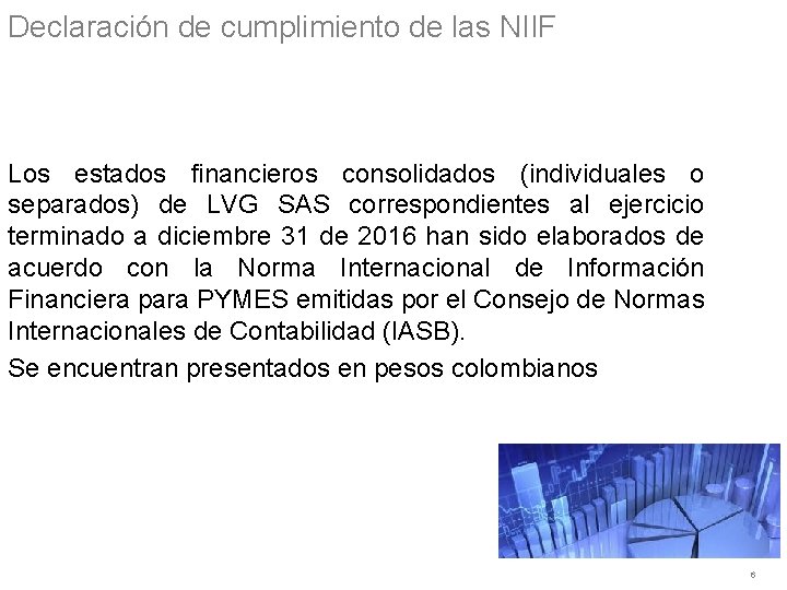 Declaración de cumplimiento de las NIIF Los estados financieros consolidados (individuales o separados) de