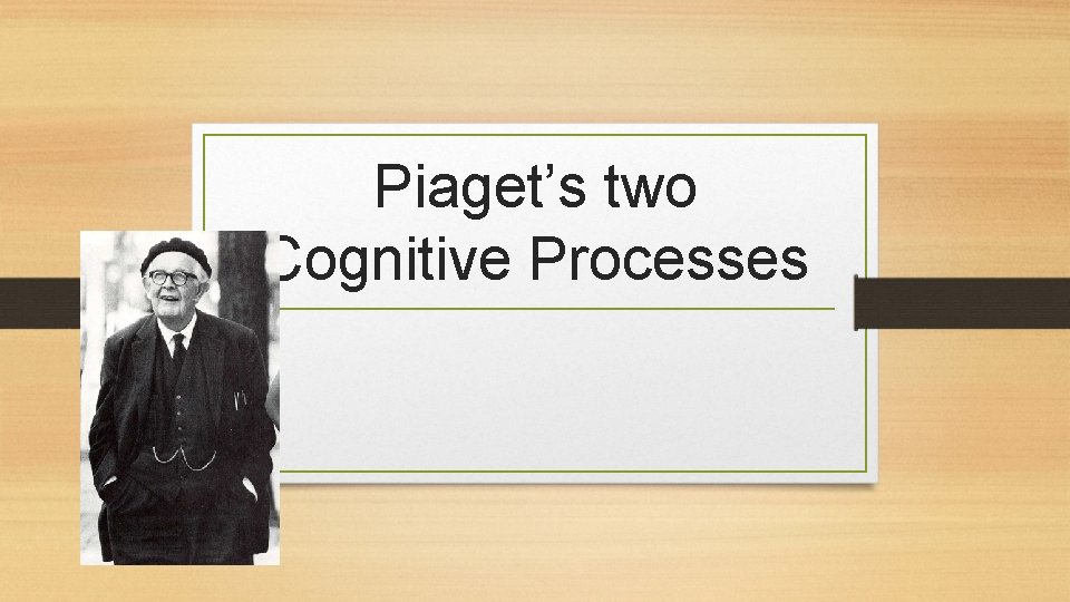 Piaget’s two Cognitive Processes 