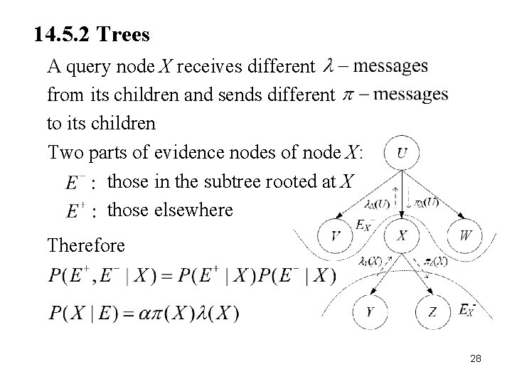 14. 5. 2 Trees A query node X receives different from its children and