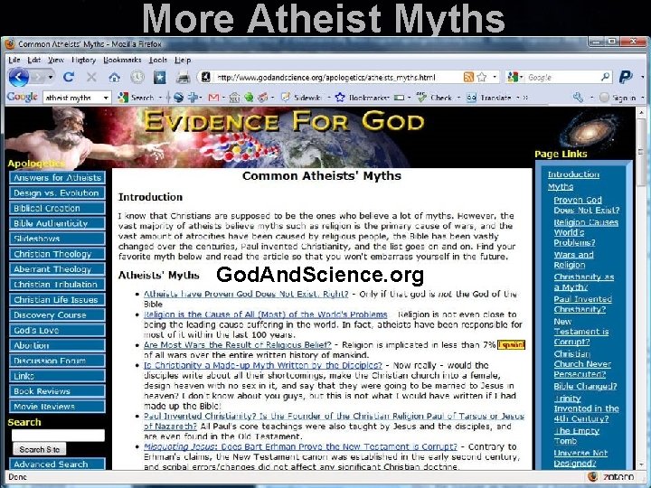 More Atheist Myths God. And. Science. org 