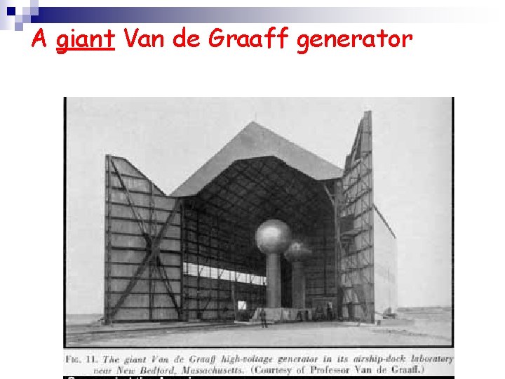 A giant Van de Graaff generator 