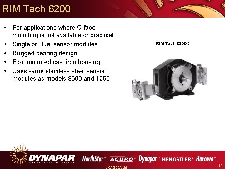 RIM Tach 6200 • For applications where C-face mounting is not available or practical