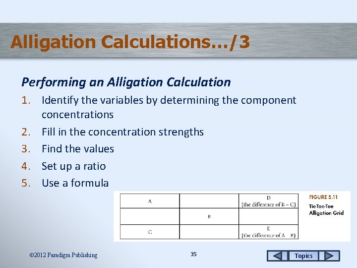 Alligation Calculations…/3 Performing an Alligation Calculation 1. Identify the variables by determining the component