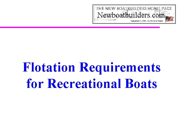 Flotation Requirements for Recreational Boats 