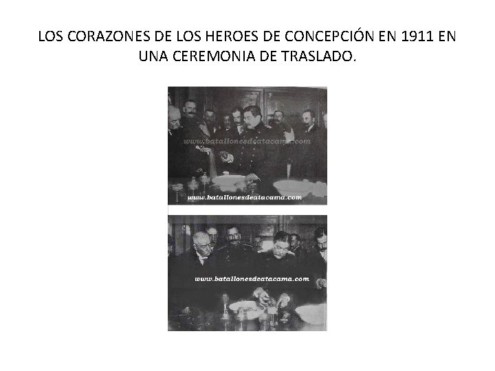 LOS CORAZONES DE LOS HEROES DE CONCEPCIÓN EN 1911 EN UNA CEREMONIA DE TRASLADO. LOS CORAZONES DE LOS HEROES DE CONCEPCIÓN EN 1911 EN UNA CEREMONIA DE TRASLADO.