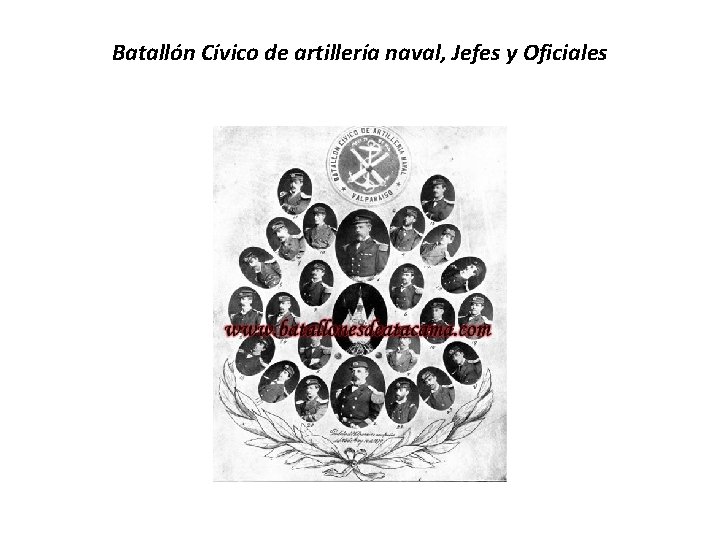 Batallón Cívico de artillería naval, Jefes y Oficiales Batallón Cívico de artillería naval, Jefes y Oficiales