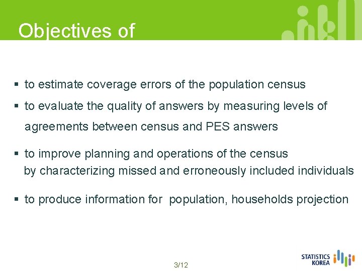 Objectives of PES § to estimate coverage errors of the population census § to