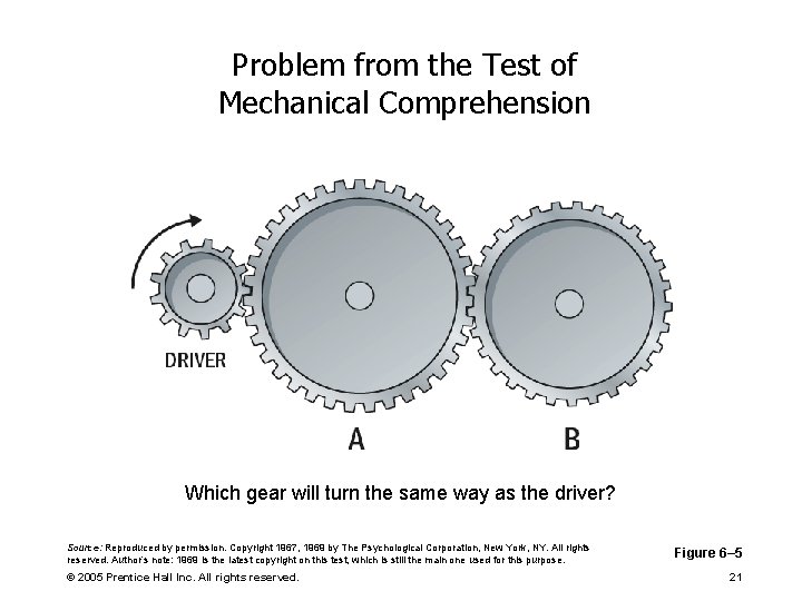 Problem from the Test of Mechanical Comprehension Which gear will turn the same way