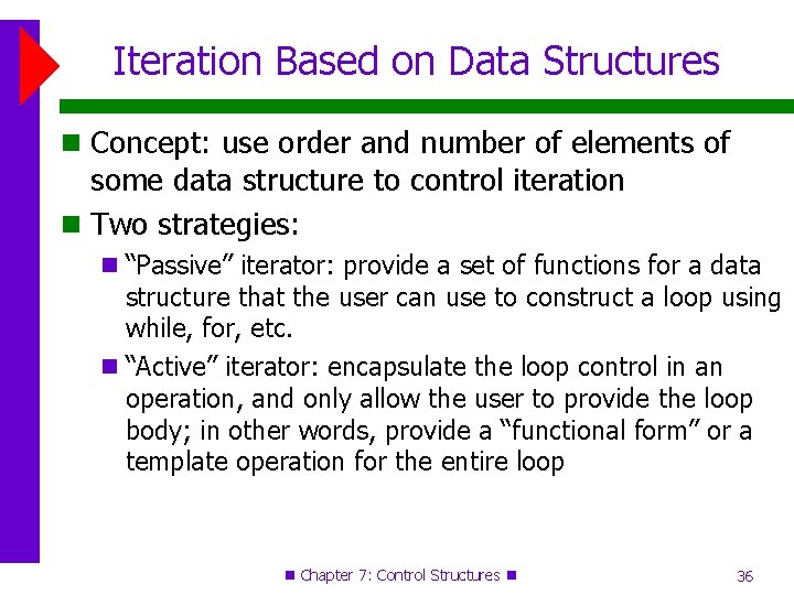 Iteration Based on Data Structures Concept: use order and number of elements of some Iteration Based on Data Structures Concept: use order and number of elements of some