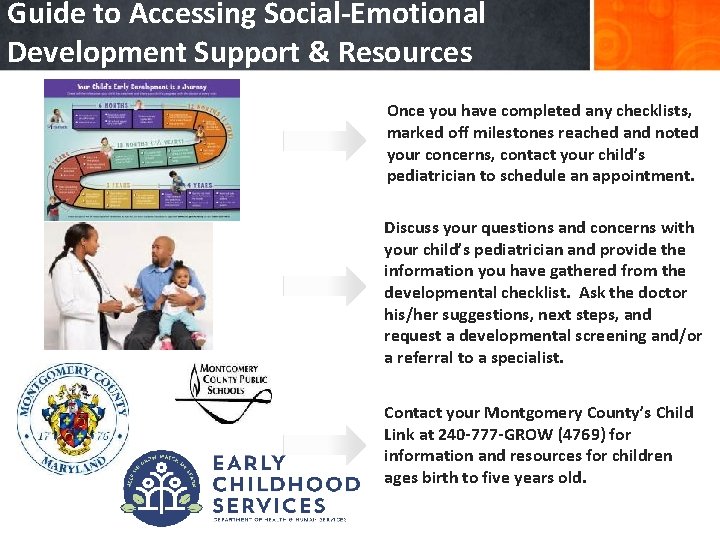 Guide to Accessing Social-Emotional Development Support & Resources Once you have completed any checklists,