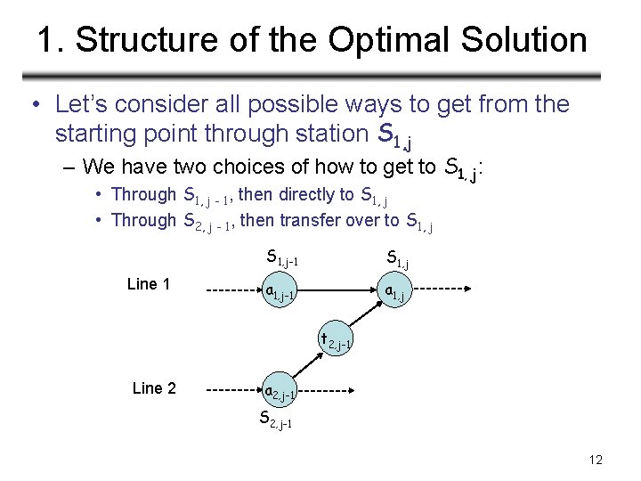 1. Structure of the Optimal Solution • Let’s consider all possible ways to get 1. Structure of the Optimal Solution • Let’s consider all possible ways to get