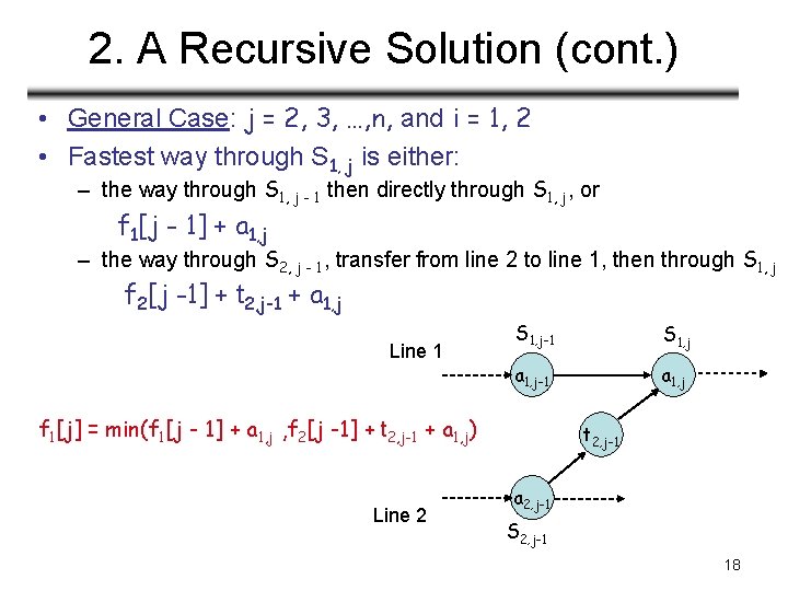 2. A Recursive Solution (cont. ) • General Case: j = 2, 3, …, 2. A Recursive Solution (cont. ) • General Case: j = 2, 3, …,