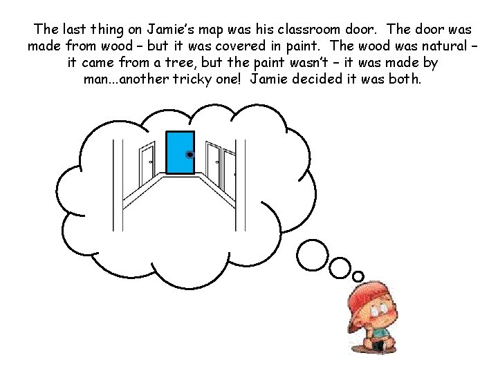 The last thing on Jamie’s map was his classroom door. The door was made