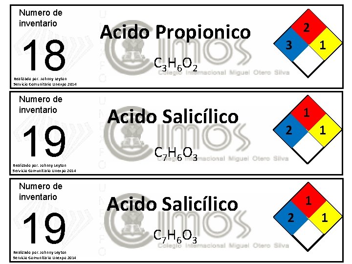 Numero de inventario 18 Acido Propionico C 3 H 6 O 2 2 3