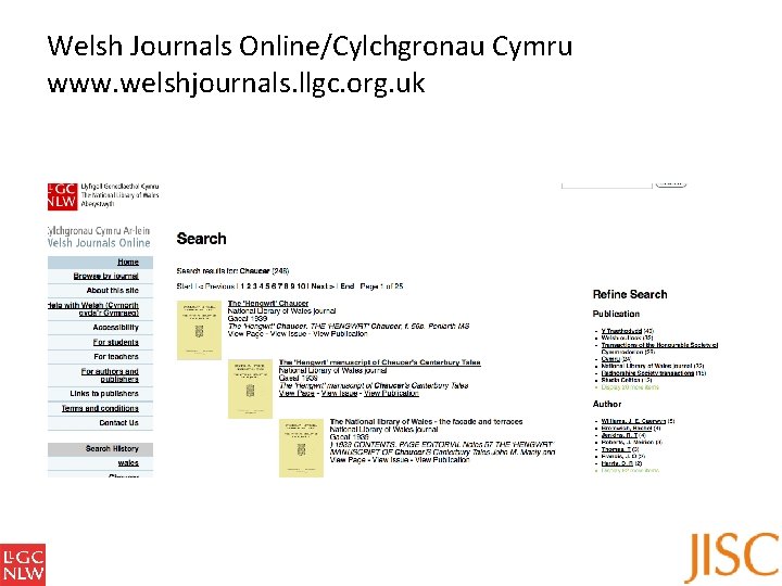 Welsh Journals Online/Cylchgronau Cymru www. welshjournals. llgc. org. uk 