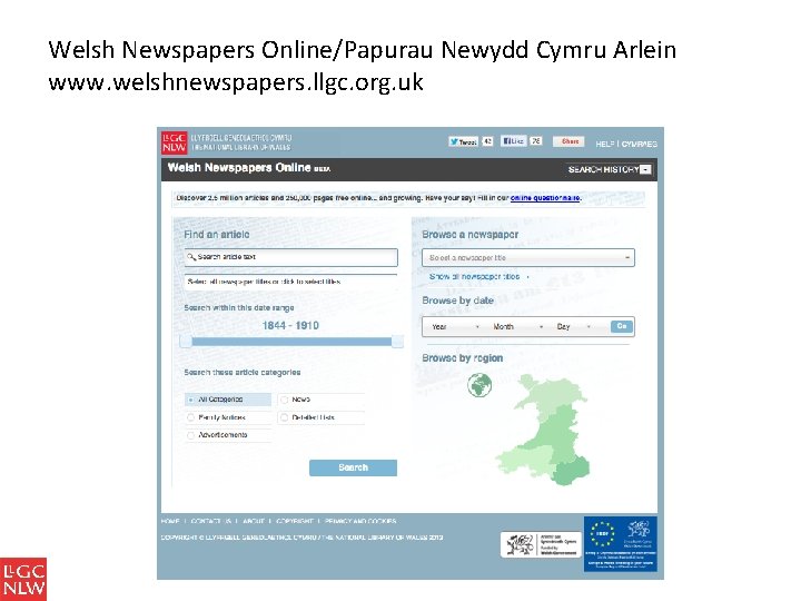 Welsh Newspapers Online/Papurau Newydd Cymru Arlein www. welshnewspapers. llgc. org. uk 