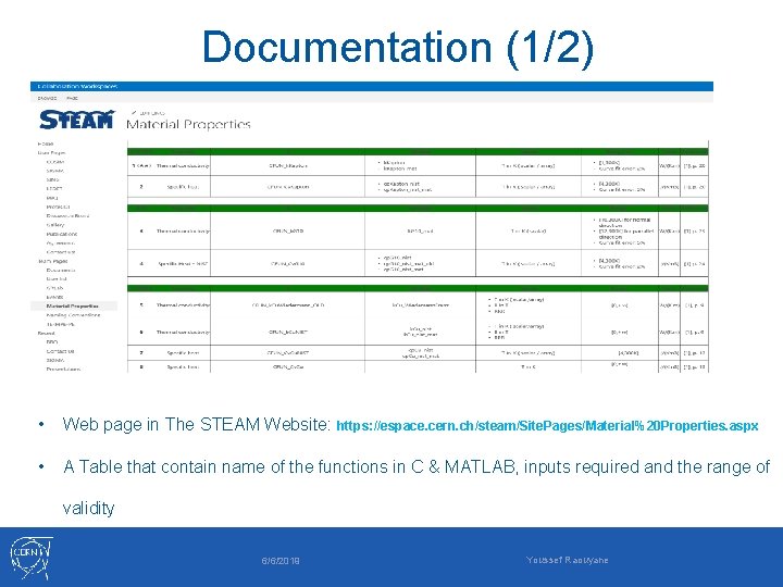 Documentation (1/2) • Web page in The STEAM Website: https: //espace. cern. ch/steam/Site. Pages/Material%20
