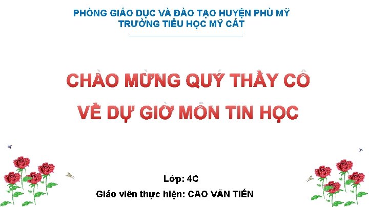 PHÒNG GIÁO DỤC VÀ ĐÀO TẠO HUYỆN PHÙ MỸ TRƯỜNG TIỂU HỌC MỸ CÁT