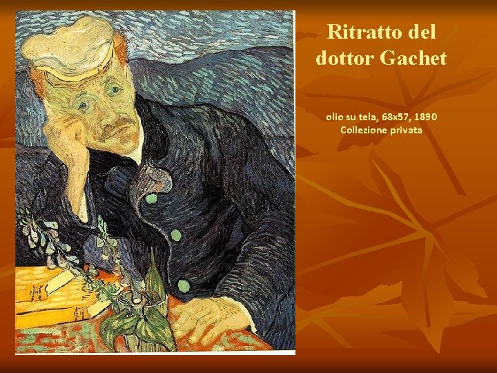 Ritratto del dottor Gachet olio su tela, 68 x 57, 1890 Collezione privata 