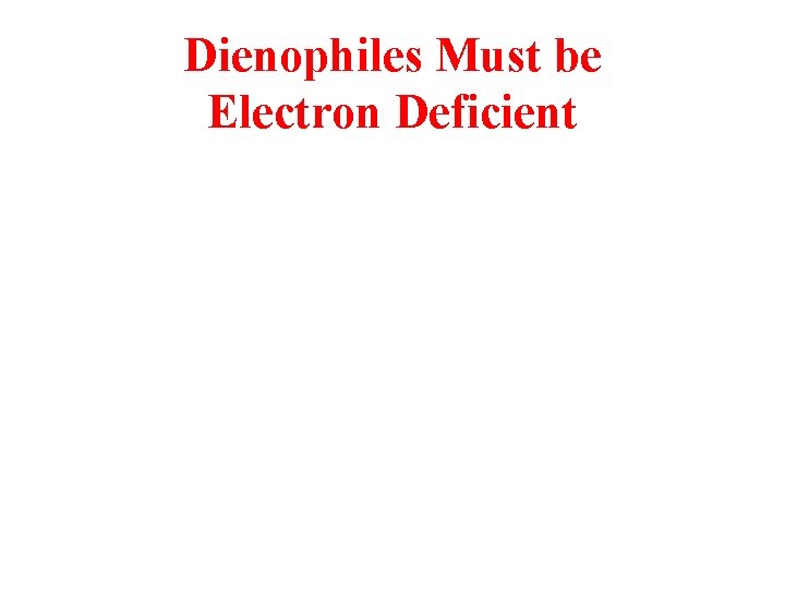 Dienophiles Must be Electron Deficient 
