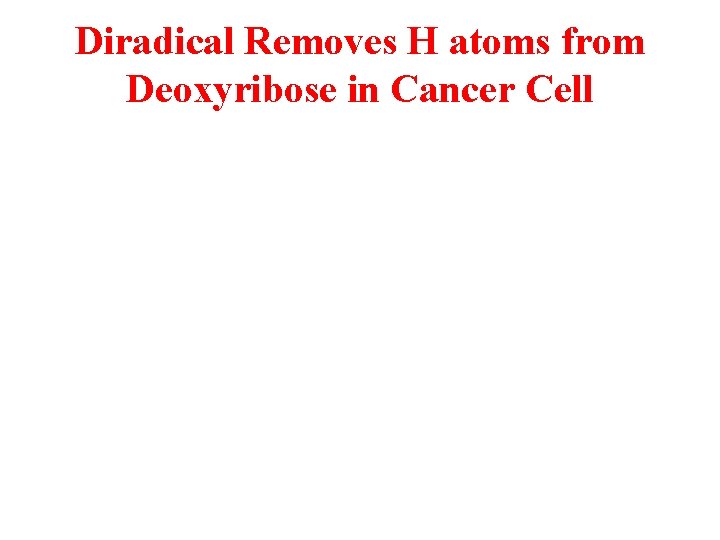 Diradical Removes H atoms from Deoxyribose in Cancer Cell 
