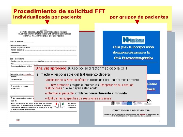 Procedimiento de solicitud FFT individualizada por paciente por grupos de pacientes Una vez aprobado