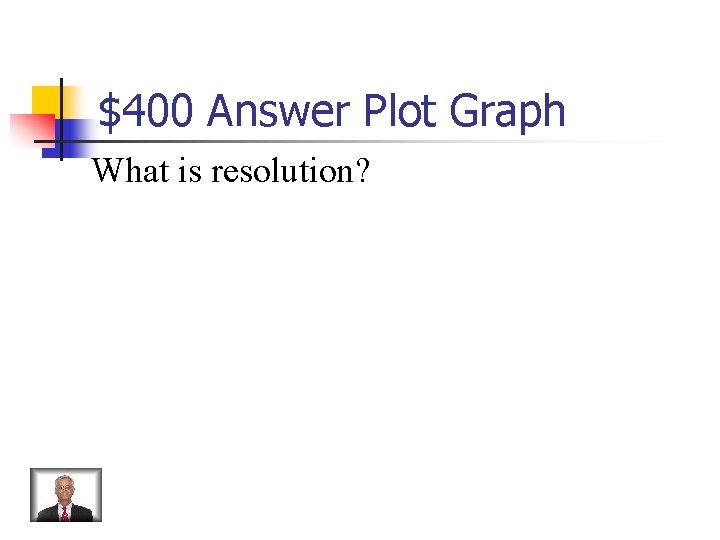 $400 Answer Plot Graph What is resolution? 
