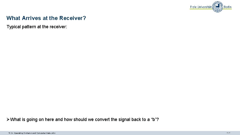 What Arrives at the Receiver? Typical pattern at the receiver: ØWhat is going on What Arrives at the Receiver? Typical pattern at the receiver: ØWhat is going on