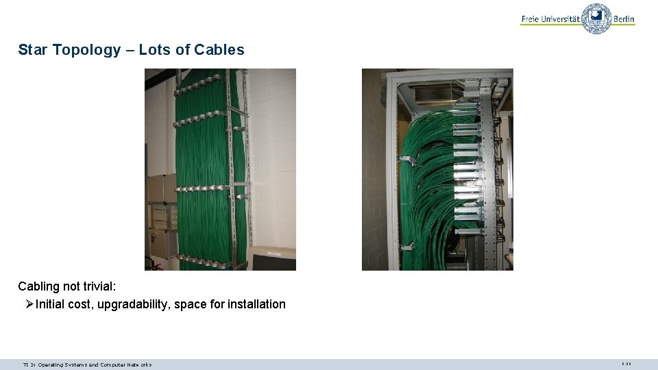 Star Topology – Lots of Cables Cabling not trivial: ØInitial cost, upgradability, space for Star Topology – Lots of Cables Cabling not trivial: ØInitial cost, upgradability, space for