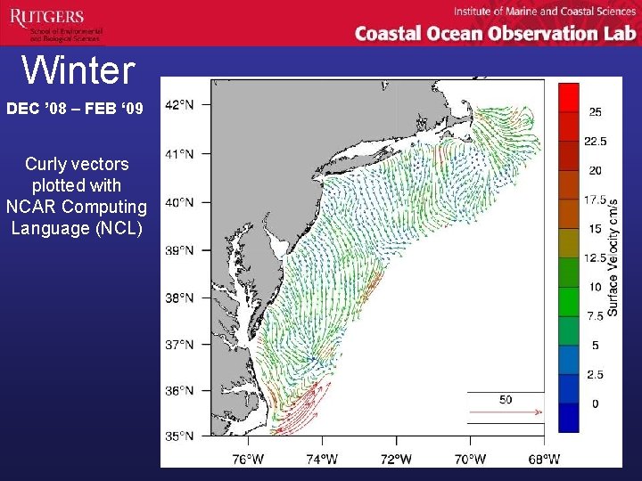 Winter DEC ’ 08 – FEB ‘ 09 Curly vectors plotted with NCAR Computing