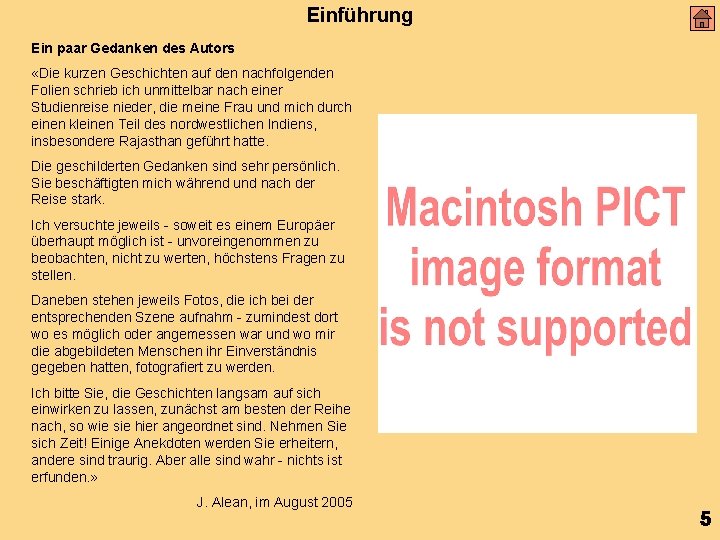 Einführung Ein paar Gedanken des Autors «Die kurzen Geschichten auf den nachfolgenden Folien schrieb