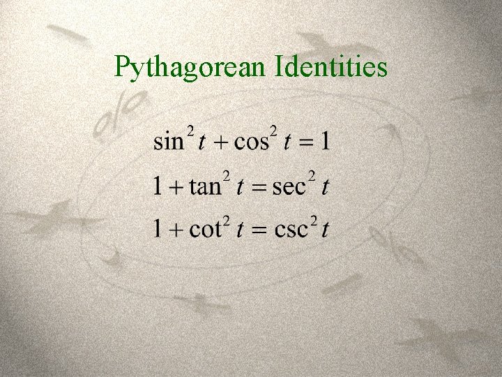 Pythagorean Identities 