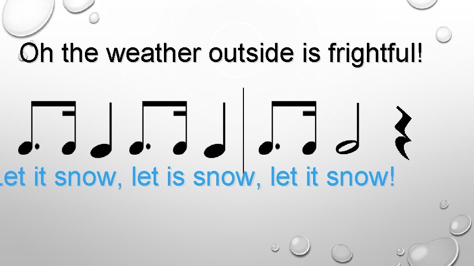 Oh the weather outside is frightful! Let it snow, let is snow, let it