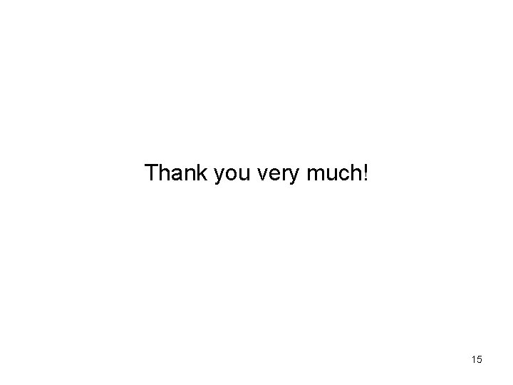 Thank you very much! 15 