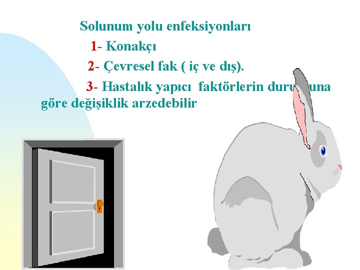 Solunum yolu enfeksiyonları 1 - Konakçı 2 - Çevresel fak ( iç ve dış).