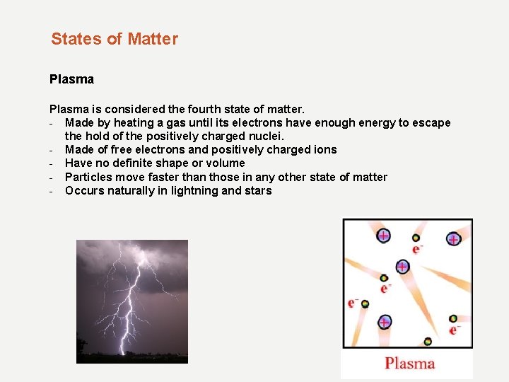 States of Matter Plasma is considered the fourth state of matter. - Made by