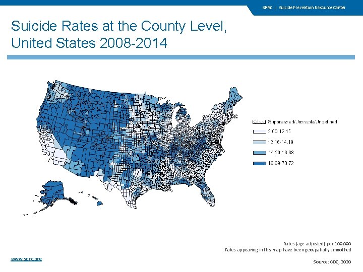 SPRC | Suicide Prevention Resource Center Suicide Rates at the County Level, United States