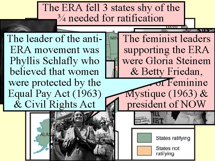 The. State ERA Voting fell 3 states shy ERA of the on the ¾