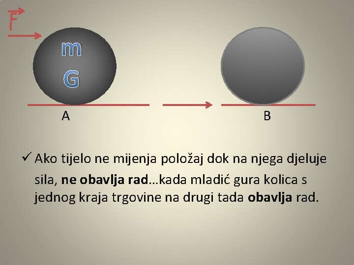 m G A B ü Ako tijelo ne mijenja položaj dok na njega djeluje