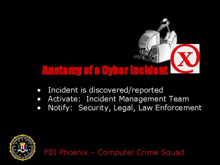 Anatomy of a Cyber Incident • Incident is discovered/reported • Activate: Incident Management Team