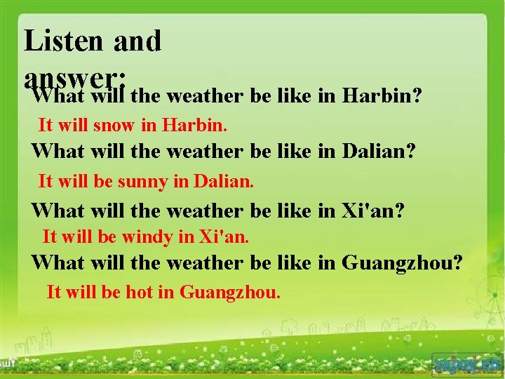Listen and answer: What will the weather be like in Harbin? It will snow