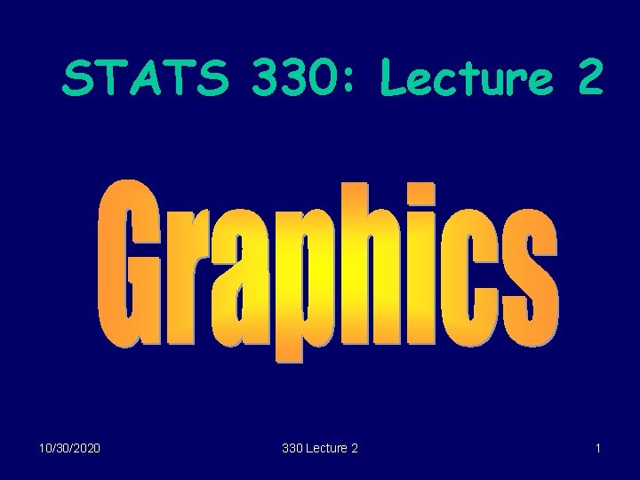 STATS 330: Lecture 2 10/30/2020 330 Lecture 2 1 