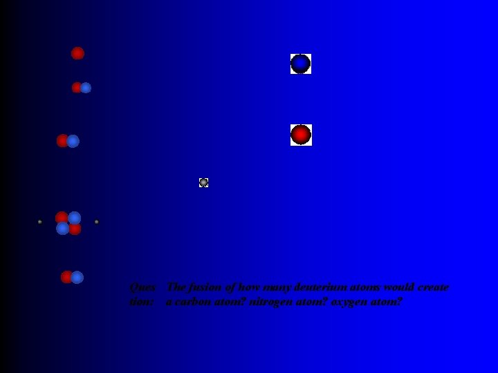Ques The fusion of how many deuterium atoms would create tion: a carbon atom?